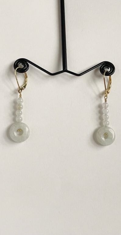 Burmese Jadeite Circle Earings