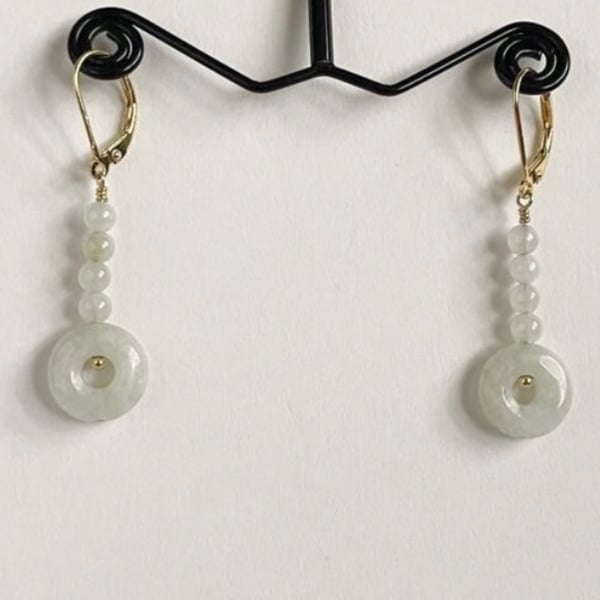 Burmese Jadeite Circle Earings