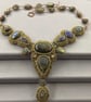 Labradorite Beaded Cocktail Statement Bib Style Necklace Art Nouveau  - Image 1