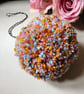 Hanging Pompom Decoration, Large Fluffy Pompom Bauble, Fibre Art.