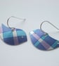 Bird earrings in blue and purple - Image 2