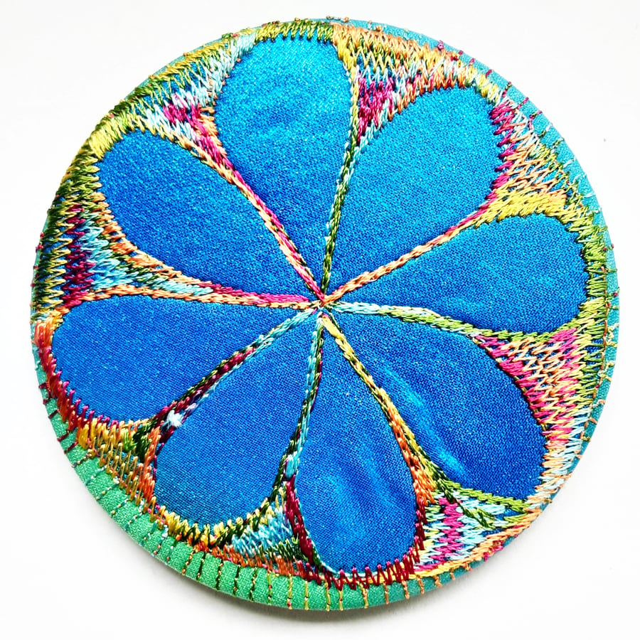 Large Pocket Mirror Handbag Accessories Colourful Free Machine Embroidery