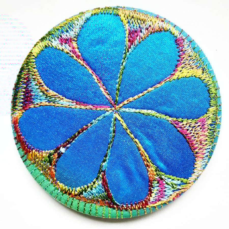 Large Pocket Mirror Handbag Accessories Colourful Free Machine Embroidery