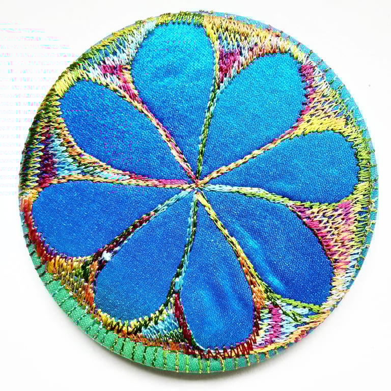 Large Pocket Mirror Handbag Accessories Colourful Free Machine Embroidery