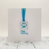 Fused Glass Keepsake Happy Birthday Card - Paw - Handmade Glass Suncatcher