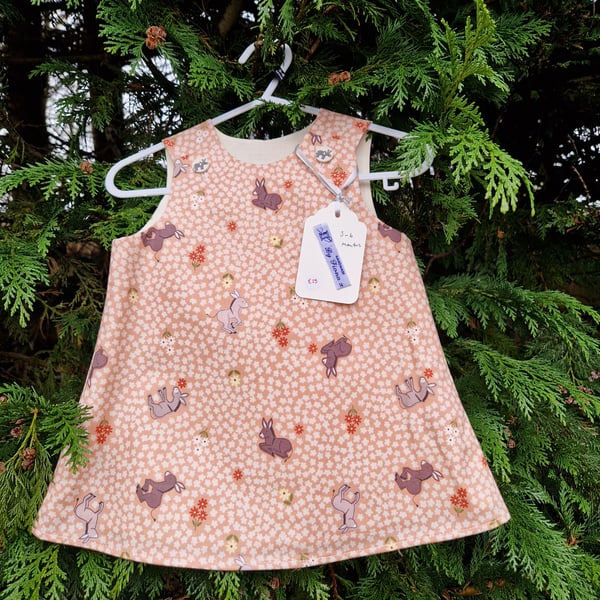 Age: 3-6m Peach Donkey and Flower Dress 