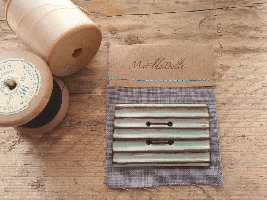 Large Handmade Ceramic Stoneware Button