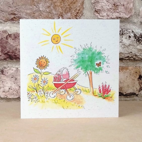 New Baby Card New Baby Girl World Card Ecofriendly