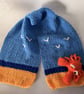 Hand Knitted Children's 'Crab at the Beach' Winter Scarf