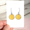 Golden Yellow dangle earrings, comfortable drop earrings for women