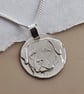 Rottweiler Coin Pendant Necklace Recycled Sterling Silver - Image 6