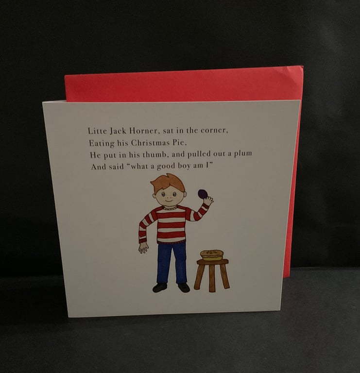 Little Jack Horner nursery rhyme greetings card 