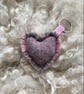 Heart Keyring - Pastel Pink wool. Handwoven in Wales