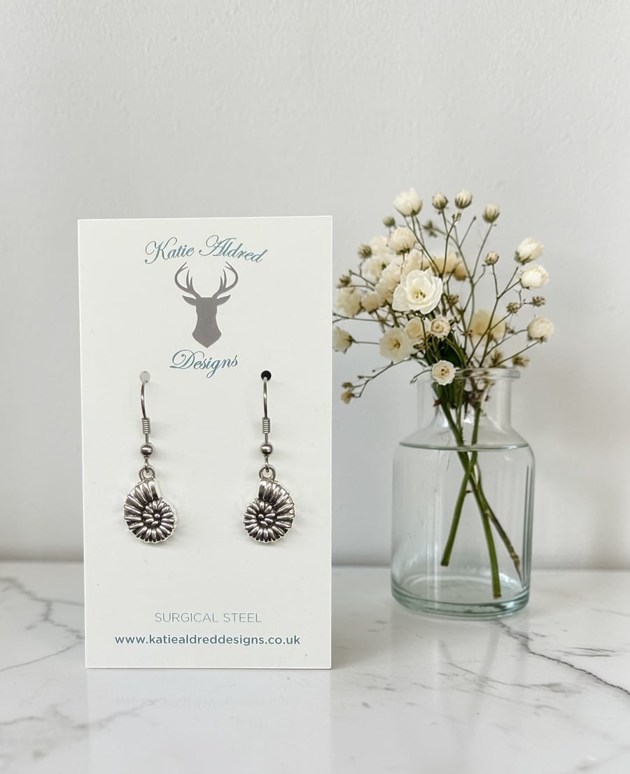 Charm Earrings - Ammonite 