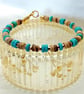 Turquoise & Natural Coconut Shell Beads Bracelet - Image 3