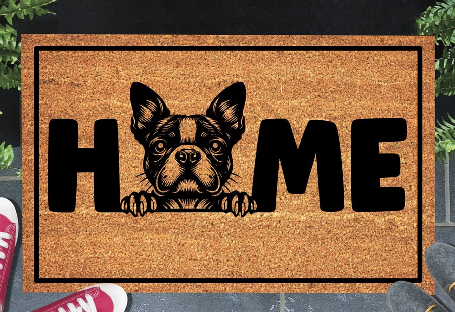 Boston Terrier Door Mat No.4 - Boston Terrier Dog Doormat - 3 Sizes