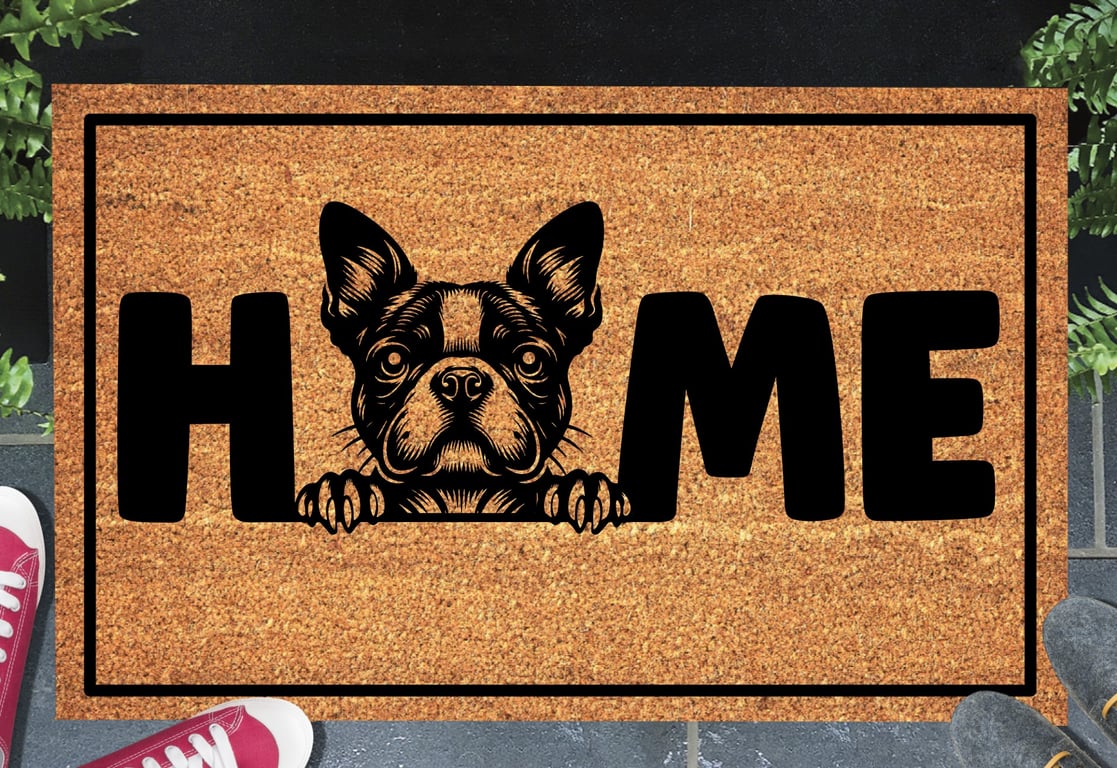 Boston Terrier Door Mat No.4 - Boston Terrier Dog Doormat - 3 Sizes