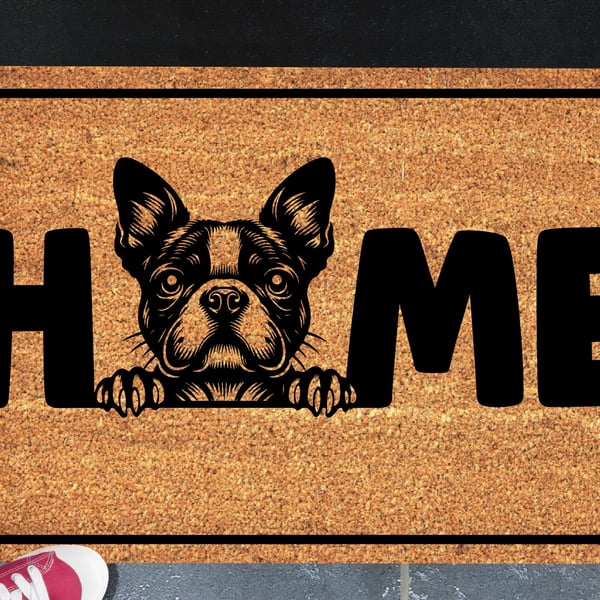 Boston Terrier Door Mat No.4 - Boston Terrier Dog Doormat - 3 Sizes