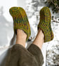 Woodland Merino Wool Blend Crochet Slipper Socks. - Image 5