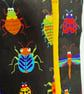 Small zipped purse - multicoloured beetles with sunshine yellow zip - Image 3