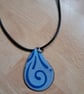 Teardrop pendant with swirly pattern