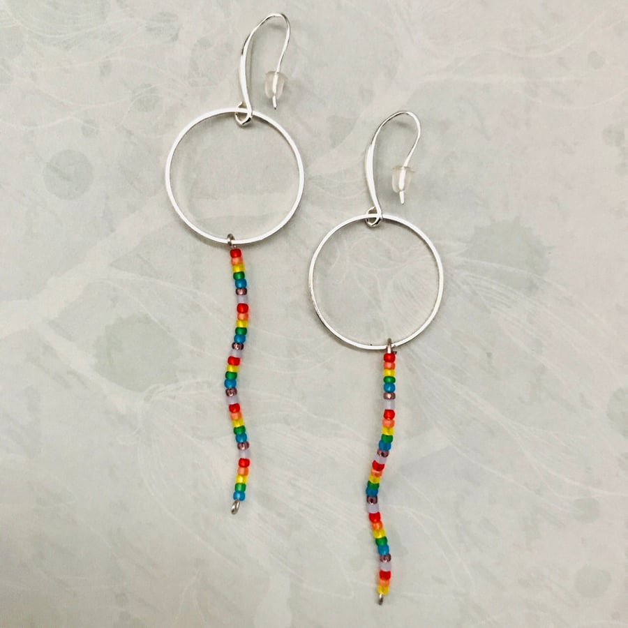 Rainbow Hoop Earrings