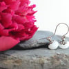 Milky white and sterling silver earrings