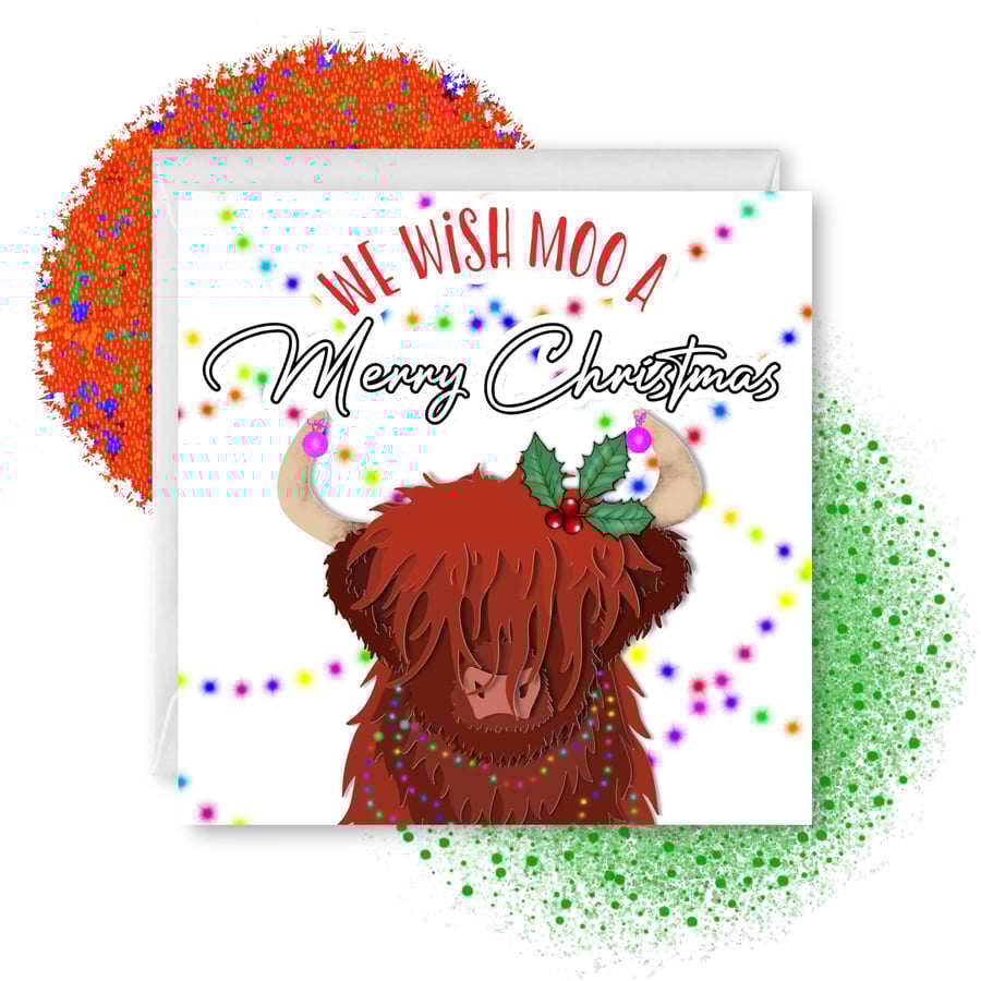 Hairy Coo Christmas Card
