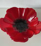 Fused glass poppy flower decorative dish