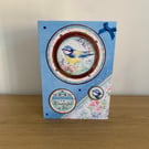 Handmade Blue Tit Gold Foiled Luxury A5 Birthday Card