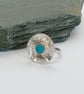 Turquoise floral ring sterling silver December Birthstone - Image 4