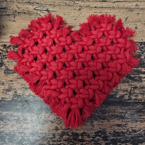 Macrame Heart Coaster