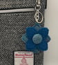 Harris Tweed Flower Bag Charm Keychain Handmade Scottish Wool 