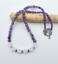 Amethyst & Crackle Quartz Necklace, February Birthday, Anniversary, Gift For Her - Image 3