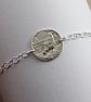 Chicken Engraved Sterling Silver Coin Bracelet