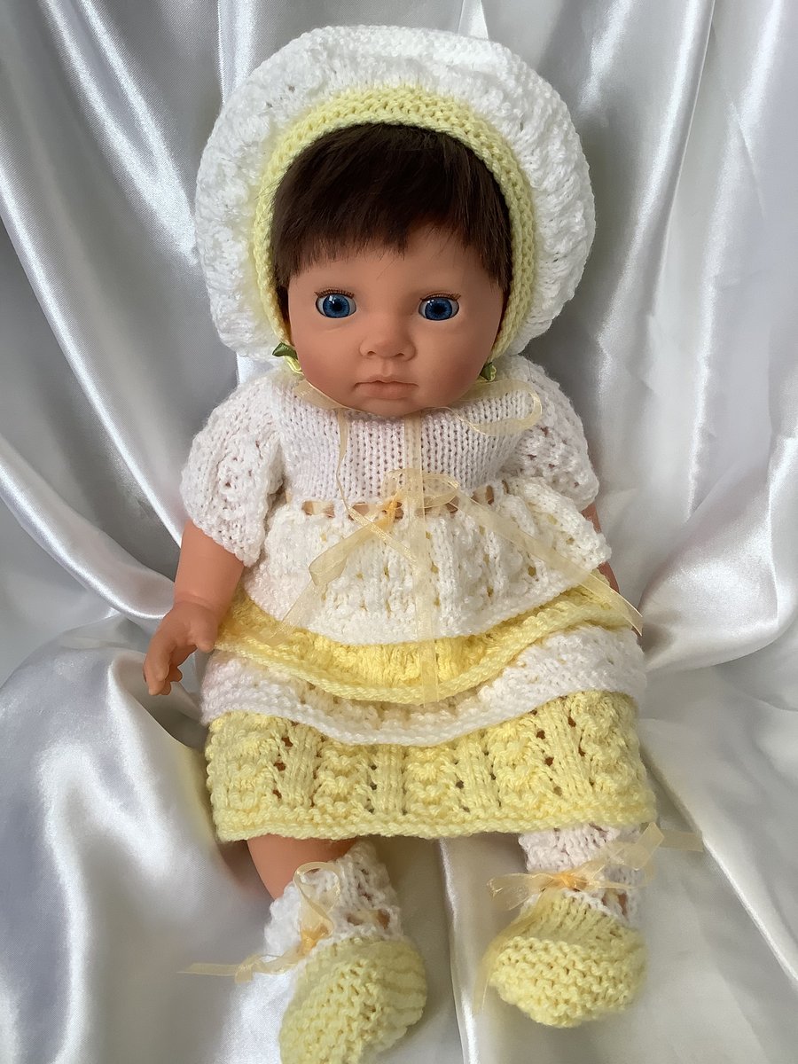 Hand Knitted Dolls Clothes for a 16” Doll or Reborn Doll