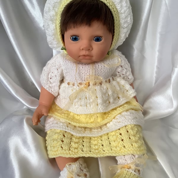 Hand Knitted Dolls Clothes for a 16” Doll or Reborn Doll