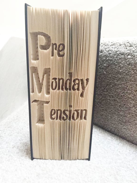 PMT (Pre Monday Tension) CUT & FOLD Book folding Pattern - EMAILED PDF PATTERN