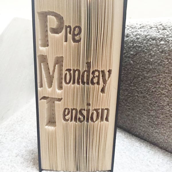 PMT (Pre Monday Tension) CUT & FOLD Book folding Pattern - EMAILED PDF PATTERN