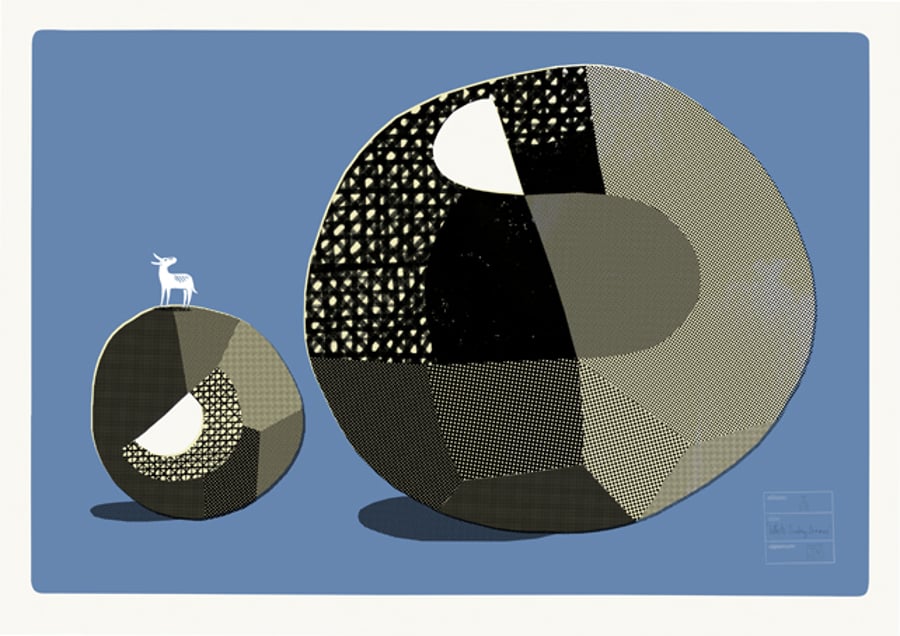 White Donkey Dream 3-colour A2 screen-print