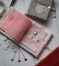 Hand embroidered needle case using Emma Bridgewater 'Pink Hearts' fabric - Image 6
