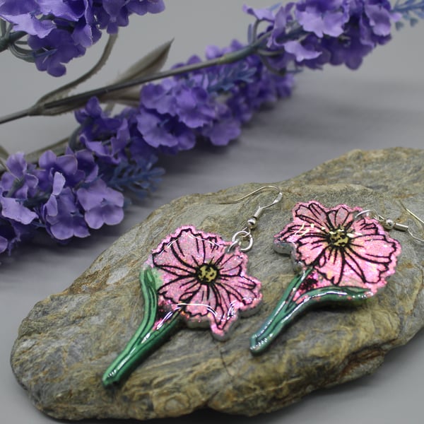 Flower Earrings, Daisy Statement Earrings, Statement Dangle Earrings, Gift Idea