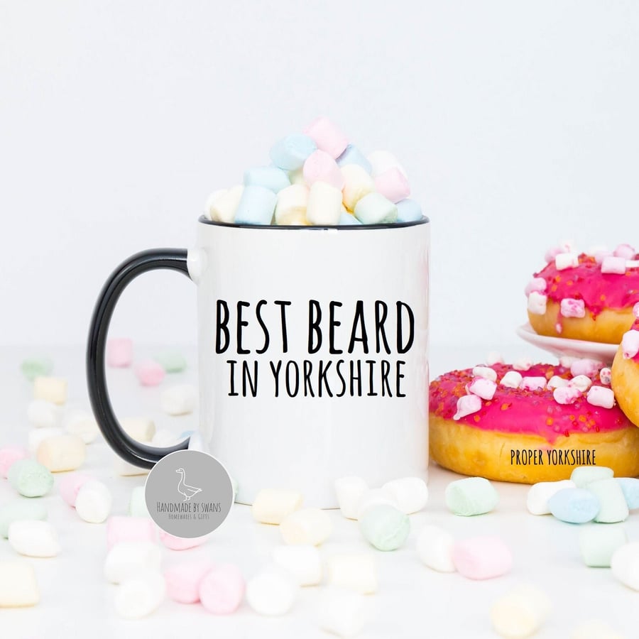 Funny Yorkshire mug, best beard in yorkshire, gift for him, gift for yorkshire 