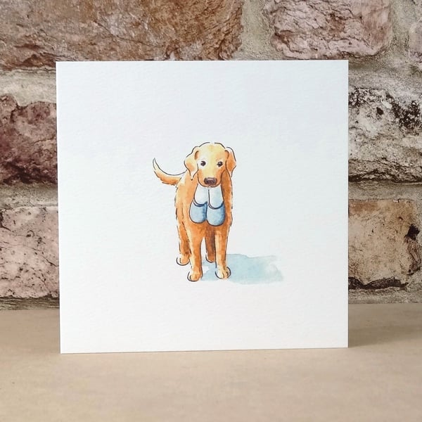 Blank card Dog and Slippers