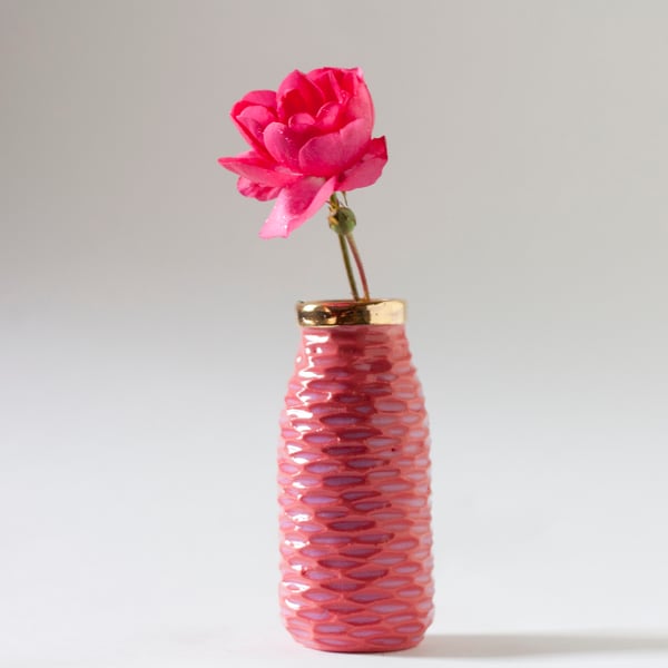 Coral Milk Bottle Vase 
