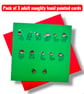 Pack of 3 adult Christmas cards, rude sweary cheeky naughty, hand painted  - Image 3