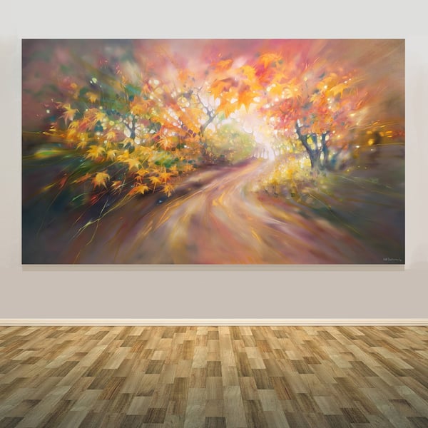 Autumn Magic, a very large semi abstract autumn landscape painting