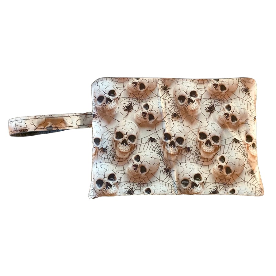 3D Skulls Wristlet Bag