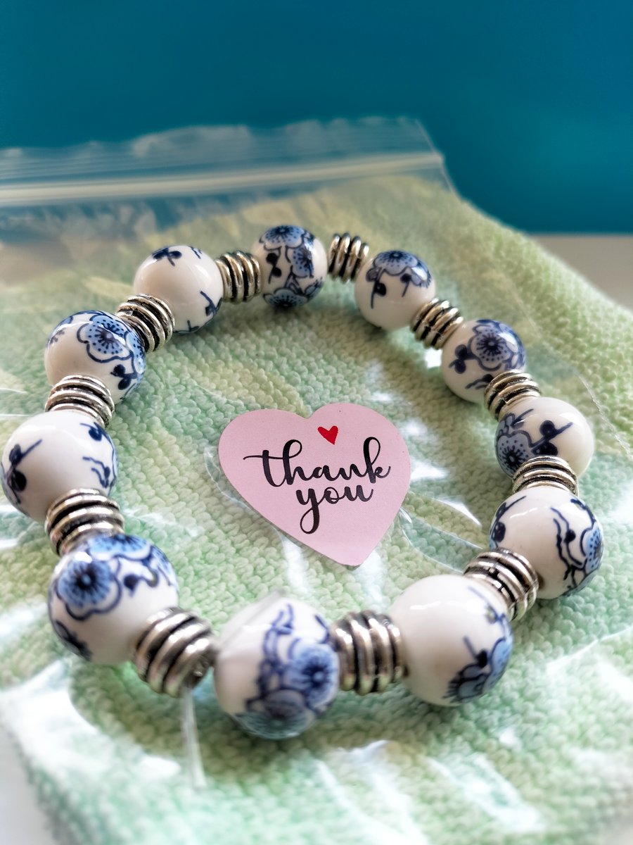 Beautiful Porcelain Beaded Bracelet 