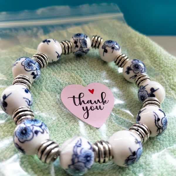 Beautiful Porcelain Beaded Bracelet 